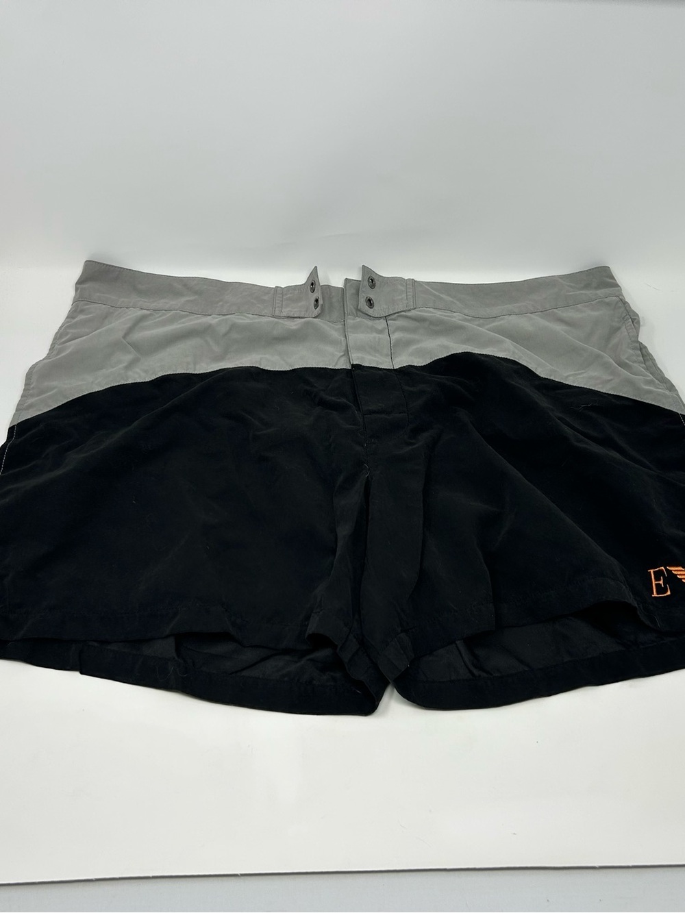 Emporio Armani Swim Wear Two-Tone Black and Gray Athletic Shorts R15